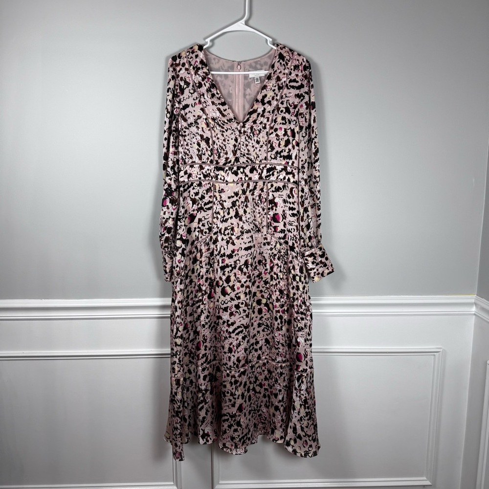 Ted‎ Baker Pink and Black Long Sleeve Dress (A2-29)